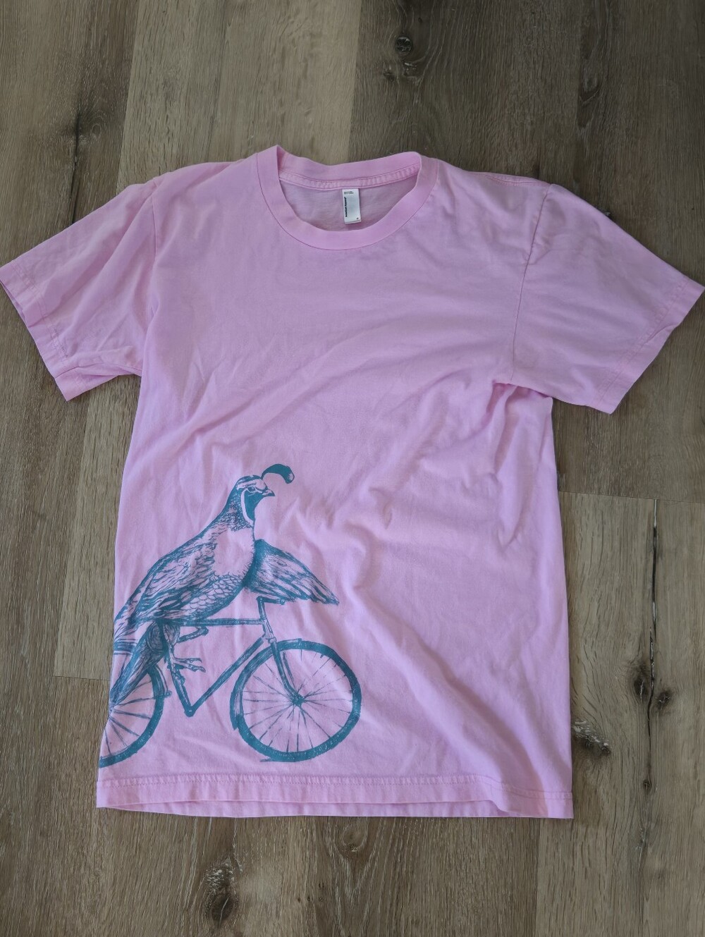 American Apparel Pink Quail Tee with Bicycle